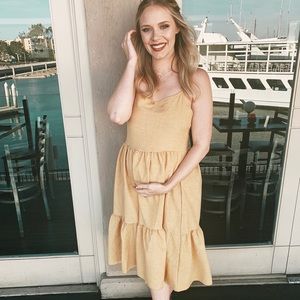 Mustard Yellow Maternity Dress